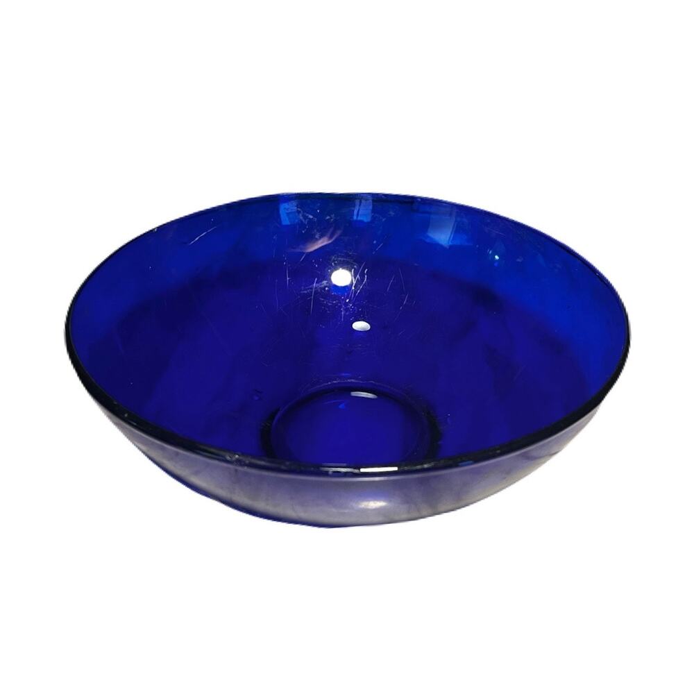 Blue Glass Bowl Size 10”L X 10”W X 4” H